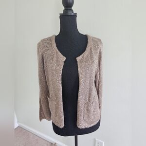 H&M Tan Sequin Cardigan - Sz 12